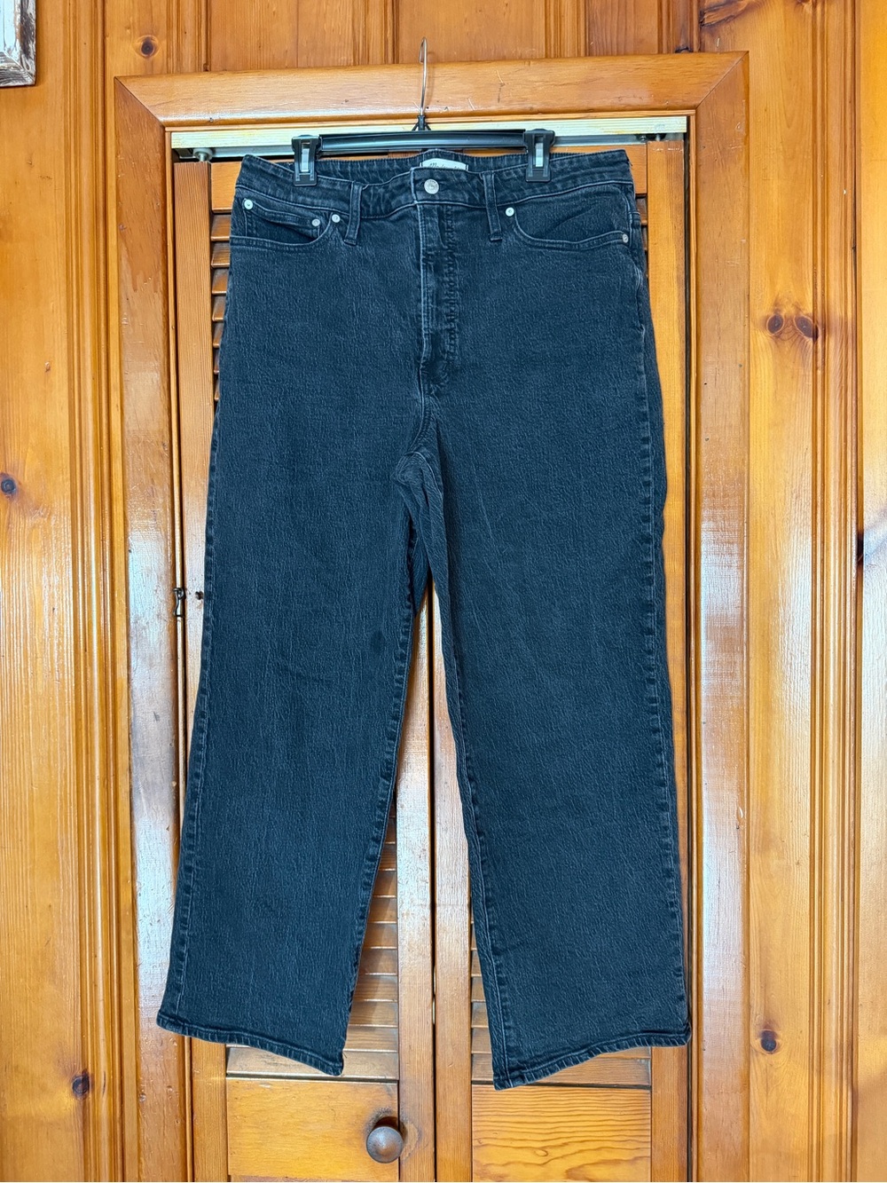 Madewell Curvy Perfect Vintage Wide-Leg Jeans Black Size 33